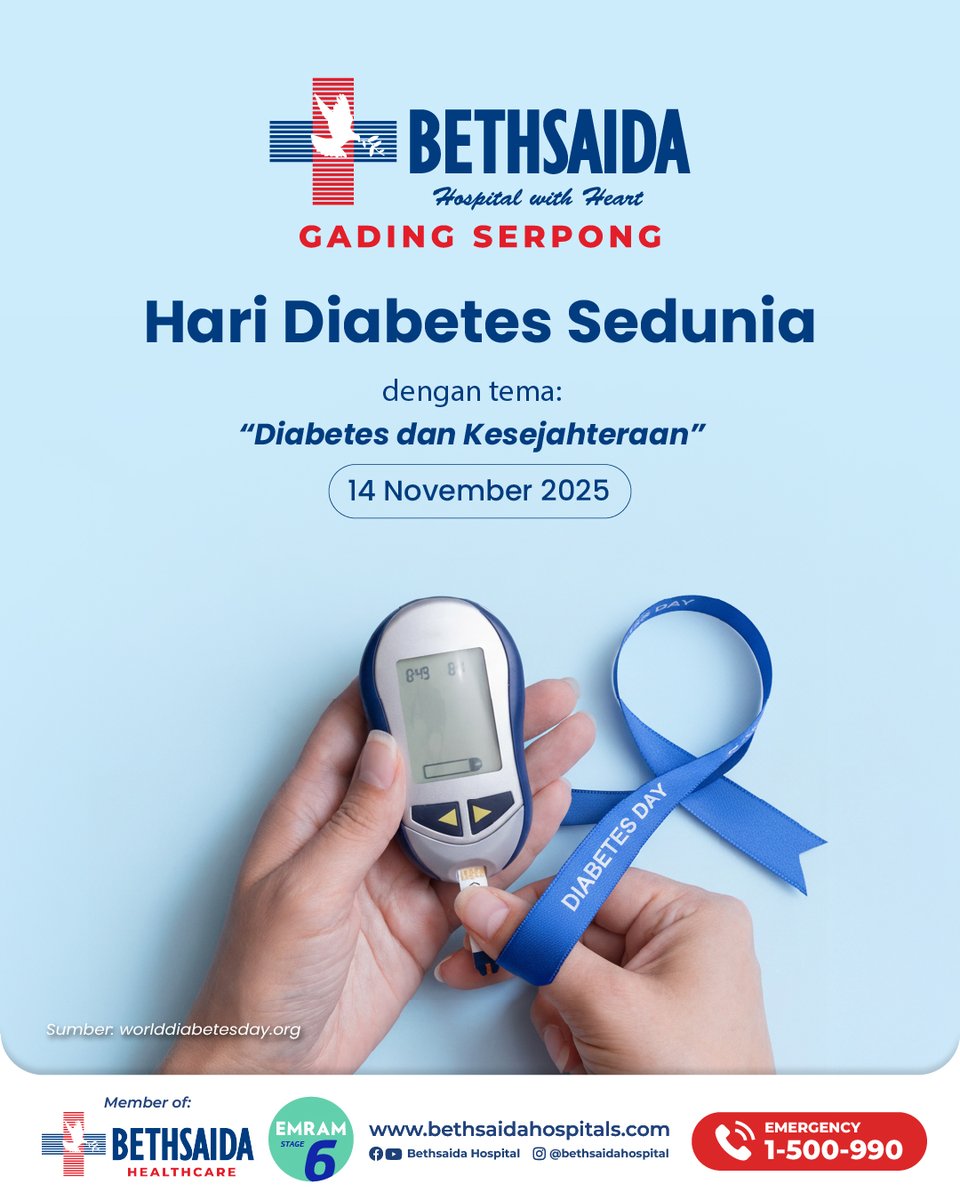 Karena kesejahteraan sejati berawal dari tubuh yang sehat dan hati yang bahagia🤗

#BethsaidaHealthcare #BethsaidaHospital #HospitalWithHeart #HariDiabetesSedunia #WorldDiabetesDay #DiabetesAwareness