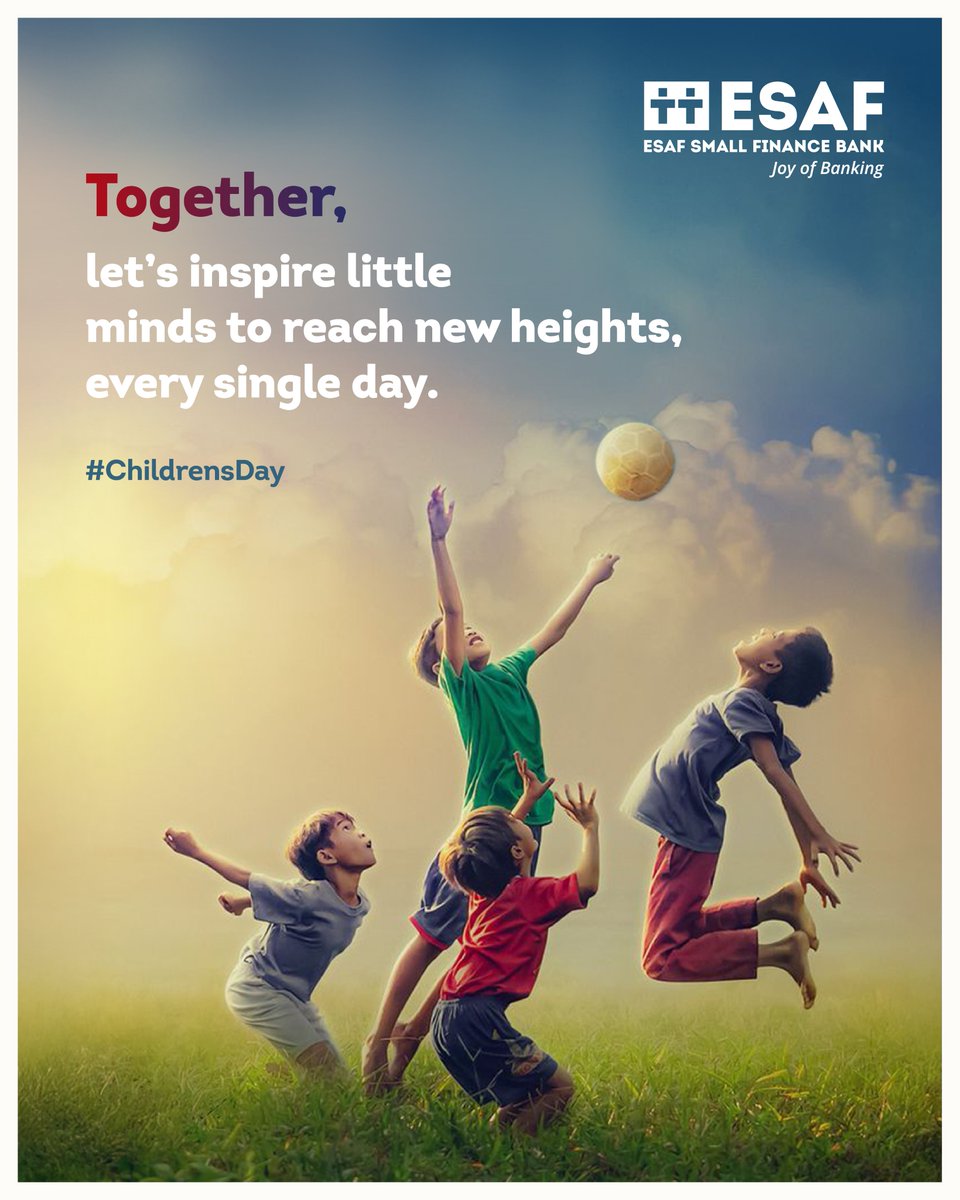 To the little dreamers painting the world with hope, may your laughter be limitless and your journeys bright.
ESAF wishes every child a day as special as their imagination.
#ChildrensDay #EsafBank