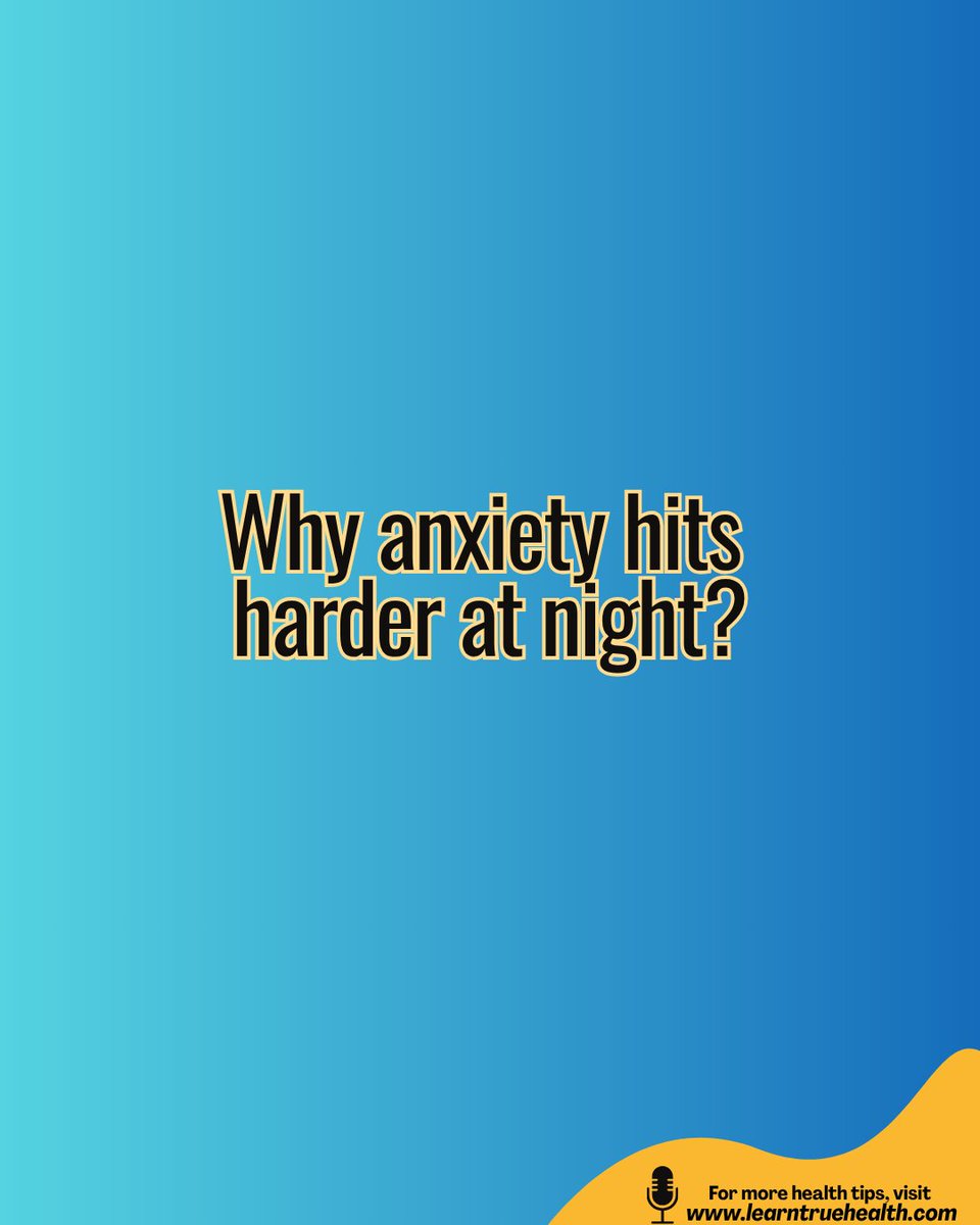 LearnTrueHealth's tweet image. Night anxiety usually isn’t “just in your head.”
It’s low blood sugar, high cortisol, blue light, or an overstimulated nervous system.

Tonight: warm lights, protein at dinner, magnesium foods, slow breathing, phone away.

Your body isn’t anxious — it’s overloaded. 🌙