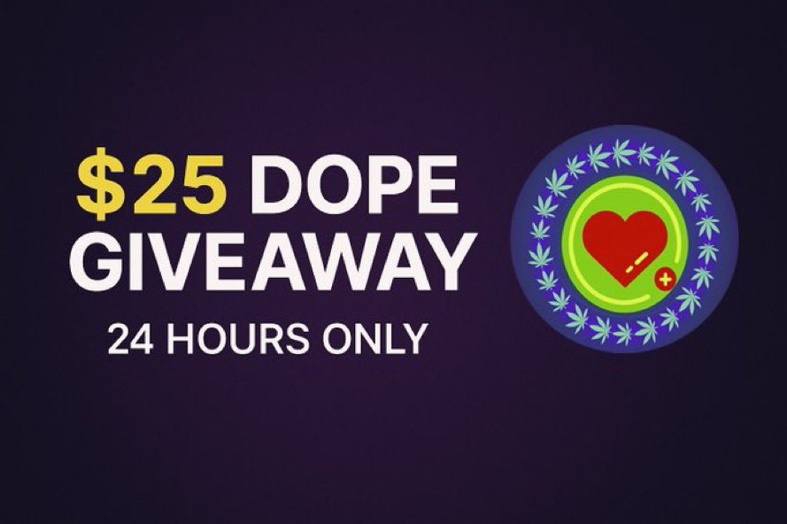 RippleXrpie's tweet image. 🎁 $25 $DOPE Giveaway — 24 Hours Only!

Want to join? Here’s how ⬇️
1️⃣ Follow @DopeCredits
2️⃣ Like &amp;amp; Repost this tweet
3️⃣ Tag 3 friends who love crypto 🔥

Winners announced in 24 hours.
Let’s make it #DOPE on #Stellar. 💎🔥