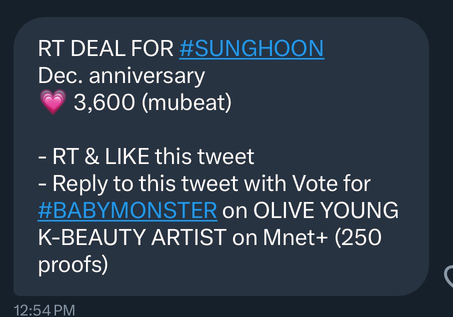 SunghoonTeam's tweet photo. RT DEAL FOR #SUNGHOON

December Subway Ad

💗 3,600 heartbeats
 
- RT & LIKE this tweet
- Reply to this tweet with Vote for #BABYMONSTER on OLIVE YOUNG K-BEAUTY ARTIST on Mnet+ (250 proofs)

Note: Multiple proofs are okay as long as its not duplicate. Make sure to reply the proofs individually so it will be counted. 

#엔하이픈 #성훈 #ソンフン #ENHYPEN_SUNGHOON