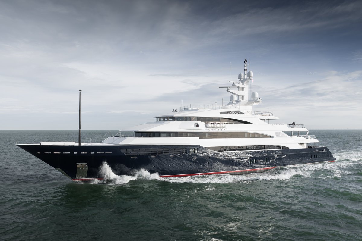 📷 PHOTO OF THE DAY: 80m Oceanco superyacht Batello in the North Sea

Having completed a three-month refit at Oceanco’s Zwijndrecht facility, the 80-metre superyacht Batello was spotted cruising here in the North Sea.

Formerly known as Aalto and delivered in 2007, Batello was