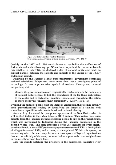 About the panopticon of #Suharto's #NewOrder. From: Lim, M. 2002. CyberCivic Space in Indonesia: From Panopticon to Pandemonium? International Development Planning Review, 24(4): 383–400.