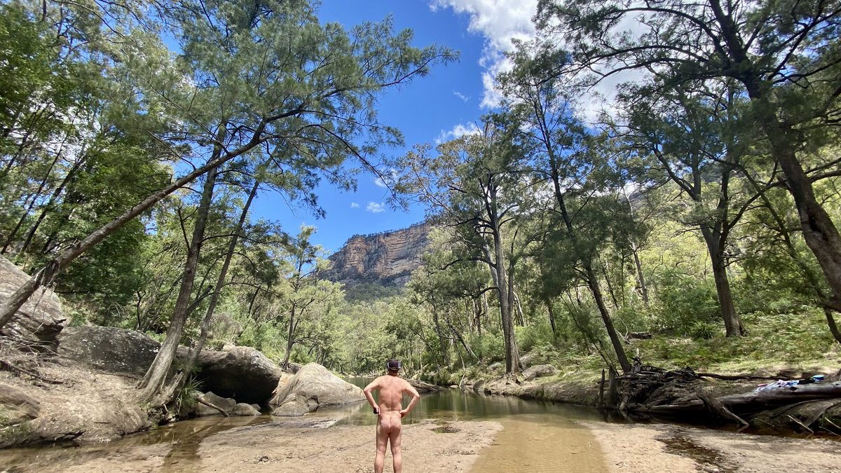 nudeyman's tweet photo. My wife and I got out and about last weekend and had a picnic by a shallow dreamy river in the mountains about 1 1/2hrs drive from home.

Full article on my website https://t.co/MAqyb53USH...

#naturist #skinnydipping #nakedinnature #Australia https://t.co/WIgS8xMnM8