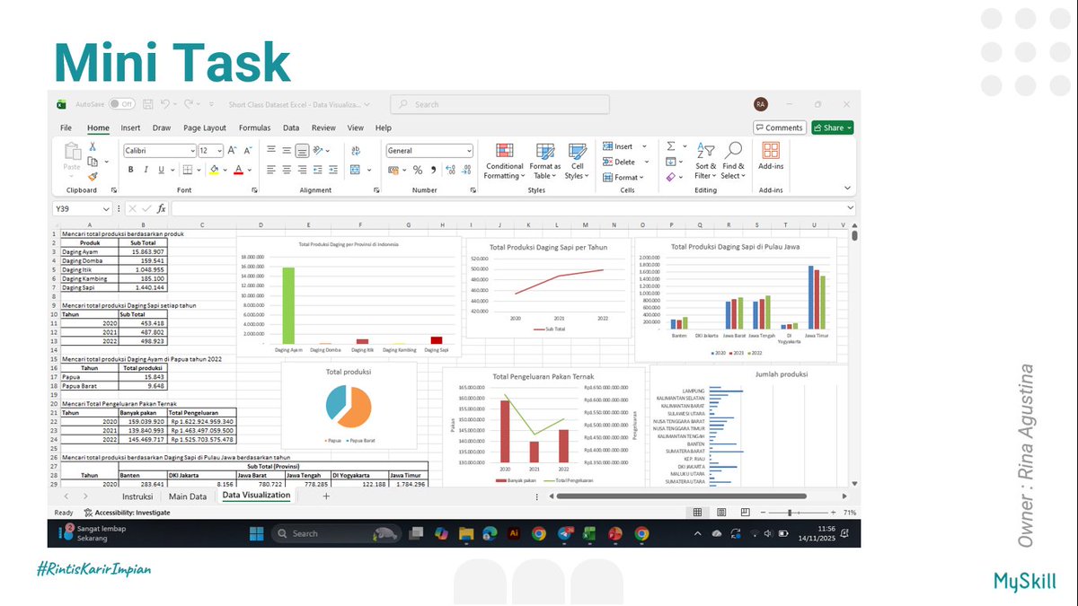 akugatauuuu_'s tweet image. Upgrade skill Excel tentang  data visualization with @myskill_id seru bangget 😍
#LearnatMySkill
