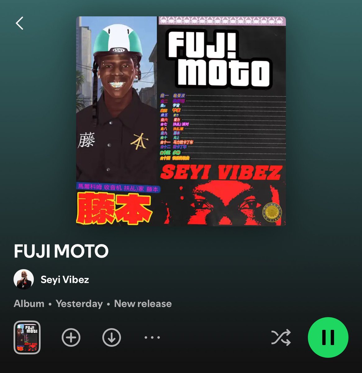 marvyofficial_'s tweet image. Seyi Vibez’s new album, FUJI MOTO, feels more like a loosely arranged playlist than a cohesive project. The opening track is notably weak, and several others add little value to the listening experience. A lot of people would skip the album after listening to TORTOISE MAMBA.…