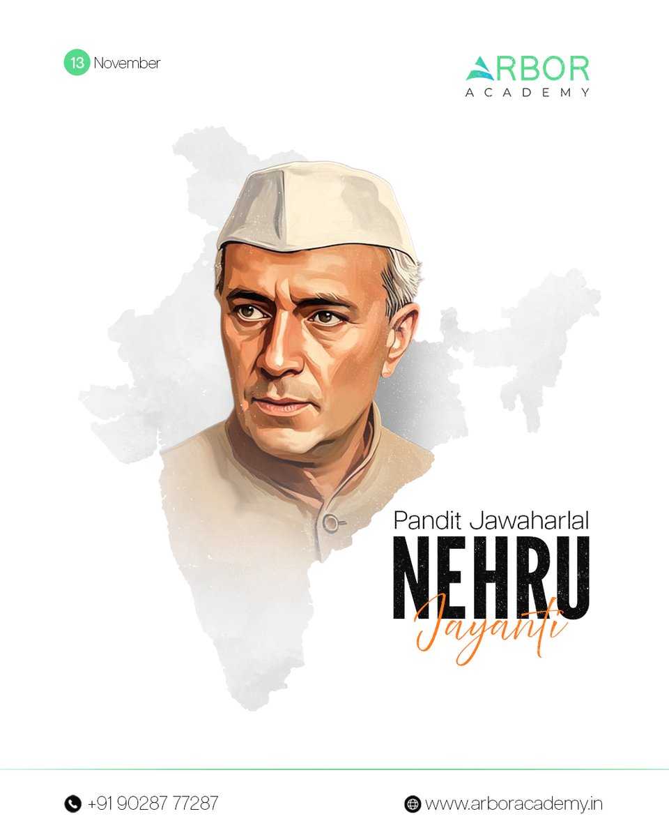 AcademyArbor's tweet photo. 🌼 Warm Wishes on Jawaharlal Nehru Jayanti 🌼

May the values, vision, and wisdom of Pandit Jawaharlal Nehru continue to guide us toward a brighter, progressive, and harmonious India.
Happy Nehru Jayanti!

📞 9028777287
🌐 https://t.co/P7zR4DhutK https://t.co/GsmUJnztLd