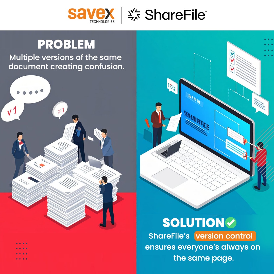 SavexTechnology's tweet image. Have you ever wasted precious time searching through different versions of the same document?
With ShareFile&apos;s built-in version control, that&apos;s a problem of the past. 

Contact us for more details: docs.google.com/forms/d/e/1FAI…

#document #workfromanywhere #digitalworkspace #sharefile
