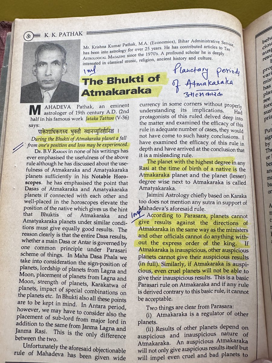 Not many know this… Decades ago in 70's, Astrologer Krishna Kumar Pathak researched "Jataka Tattwa"
His Superb Findings on Atmakaraka Dasha can completely change your MahaDasha expectations.

Read on this Super Exciting Topic &amp; Dont forget to Share the knowledge..
Your