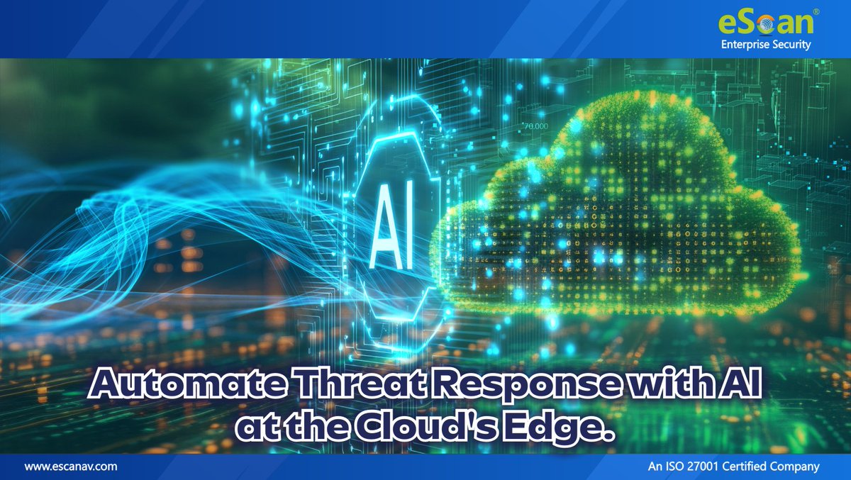 escan_tweet's tweet image. 🤖 Automate Threat Response with AI at the Cloud’s Edge ☁️
Cyberattacks are getting faster, more complex, and harder to stop — but with eScan’s AI-powered edge security, you can stay one step ahead. 
bit.ly/3vgw3Rn
#eScan #AI #CloudSecurity #EdgeComputing #CyberSecurity