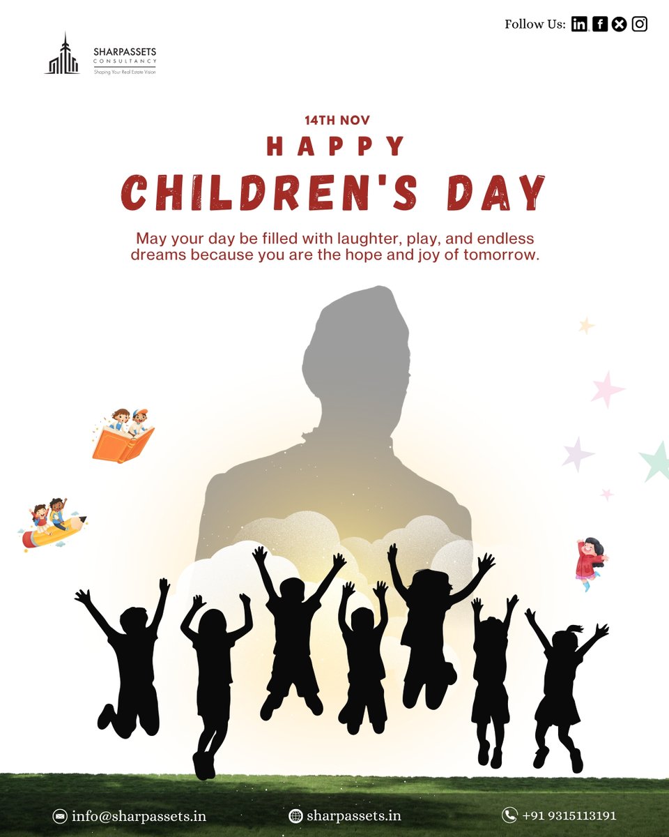 sharpassetsin's tweet photo. Happy Children’s Day! 🌟

📞 +91 93151 13191
🌐 https://t.co/p91ISDarev

#ChildrensDay #HappyChildrensDay #LittleDreamers #FutureLeaders #SharpAssets #JoyOfChildhood #CelebrateInnocence https://t.co/ROysAxa5sh