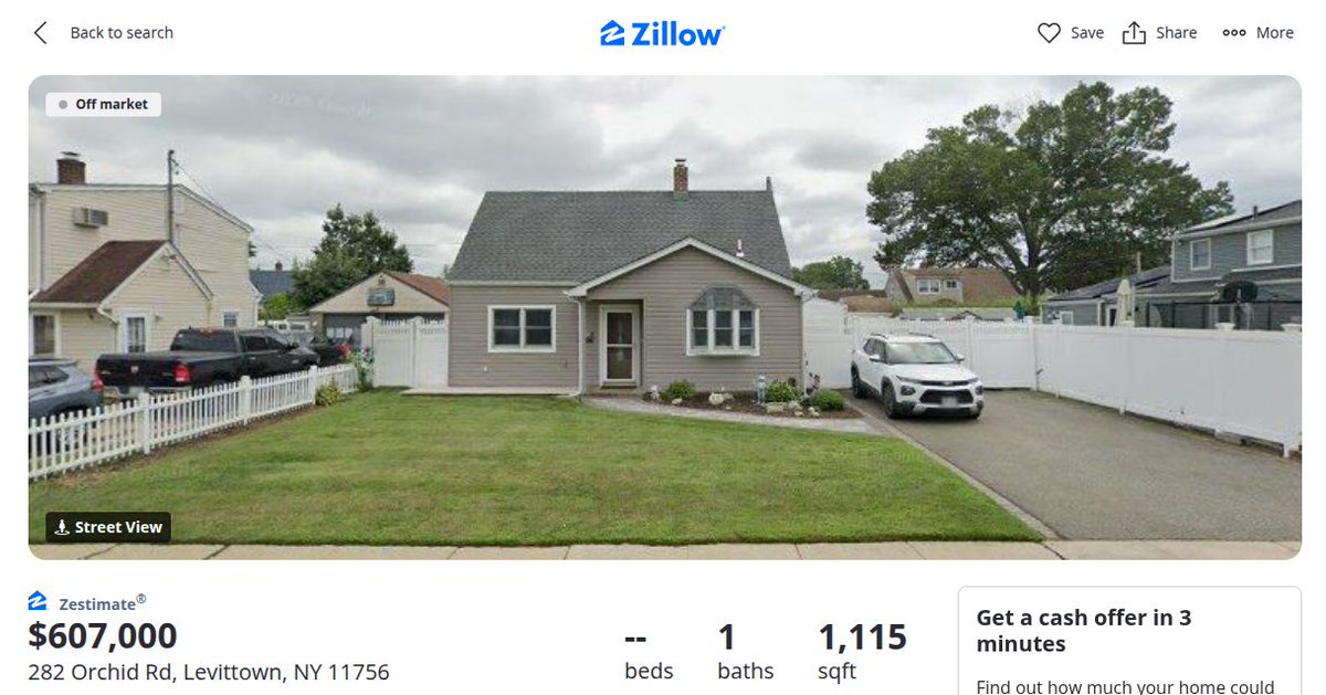 AnechoicMedia_'s tweet image. 1100 sq ft Levittown houses still exist; they just cost $600k now.