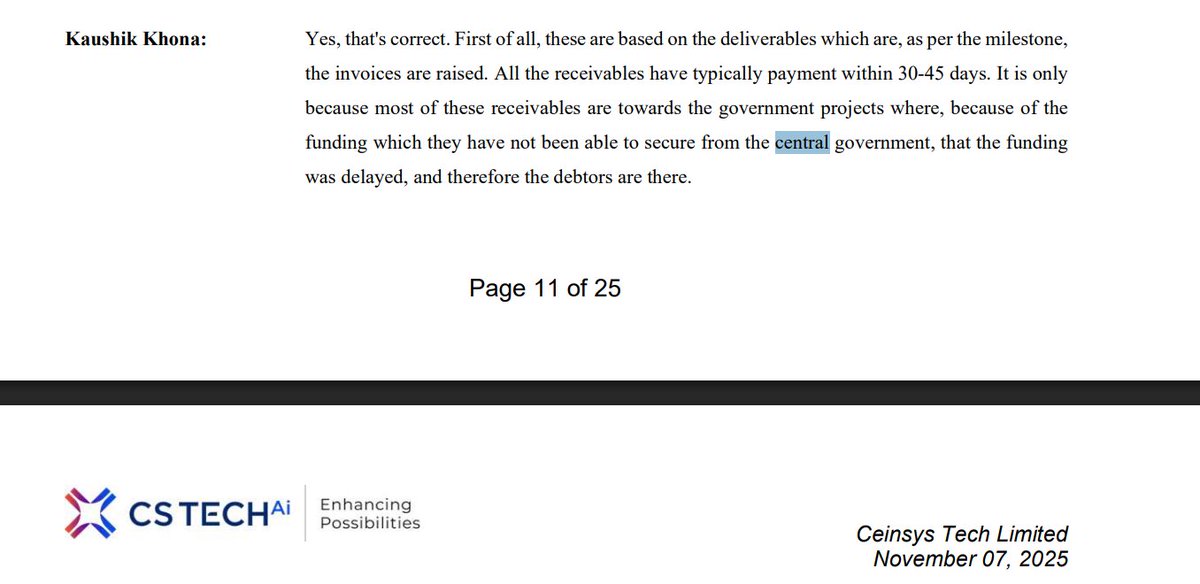 agarwlGaurav's tweet photo. Ceinsys - Receivables due to government projects. Funds not secured from Central Govt.

https://t.co/u7A9UtWVuc https://t.co/EGU3XU9ntn