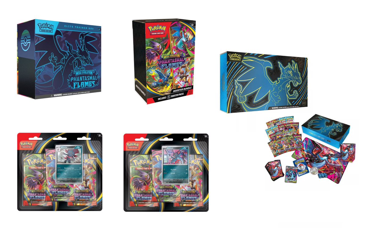 Pokemon TCG Phantasmal Flames is back up at Target! ETB  https://t.co/MYZNlH8QVR Bundle https://t.co/3pUm2sFqi3 3PK Weavile  https://t.co/GkSoMMcMPc 3PK Sneasel https://t.co/ckghRwZgit Charizard X UPC  https://t.co/MC5HVmLbTx Booster Box (maybe) https://t ...