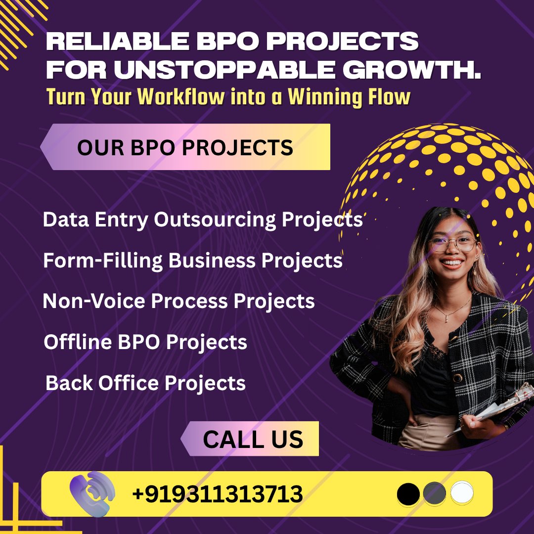 MZoticbpo's tweet image. We Turn Projects into Performance.
#ZoeticBPOServices  #BPOProjectsIndia  #DataEntrySolutions  #OutsourcingPartner  #GenuineBPOProvider  #NonVoiceBPOProjects  #BackOfficeSupport  #FormFillingBusiness  #BusinessOutsourcingIndia  #TrustedBPOCompany