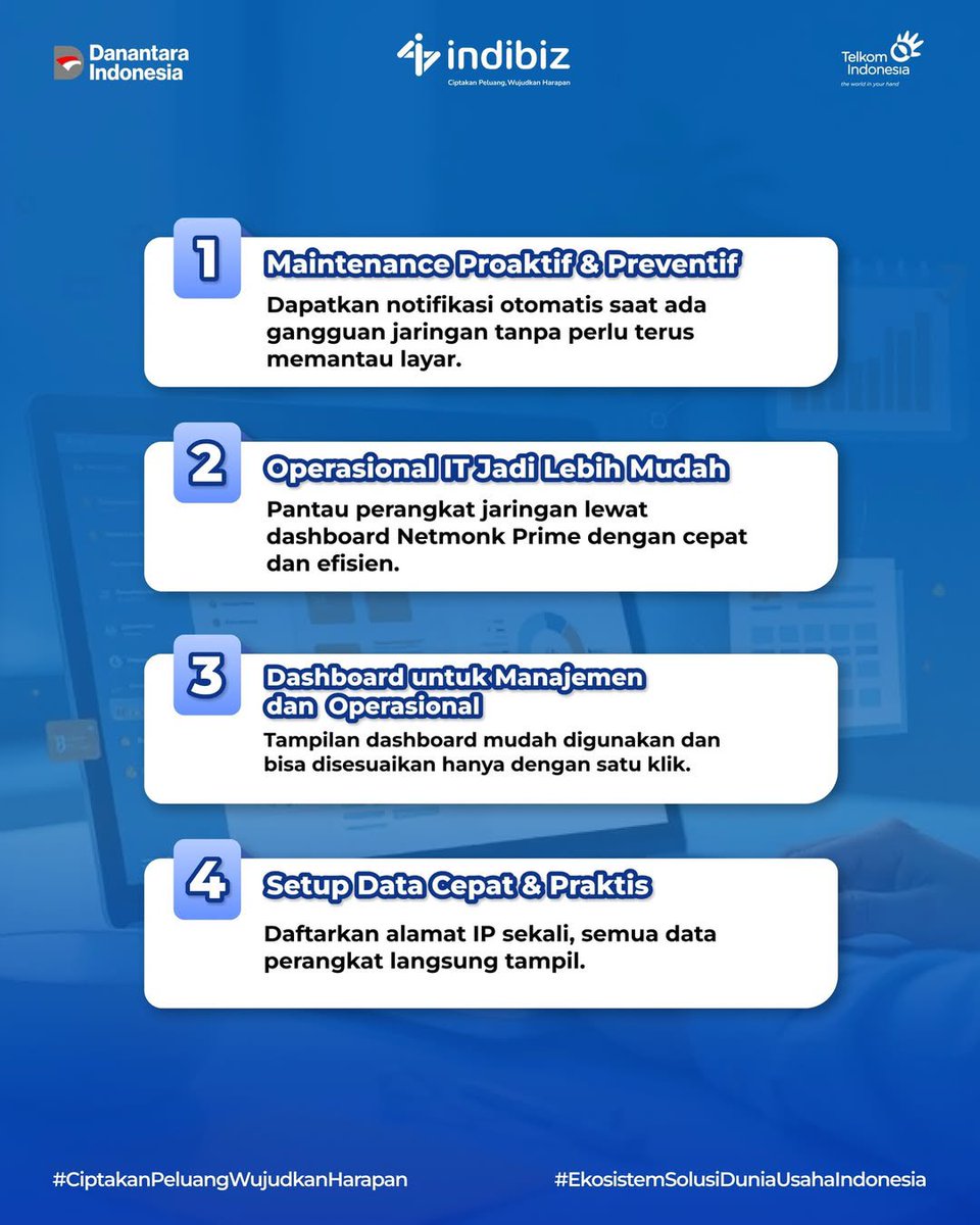 Indibiz_jtdiy's tweet image. Di era digital, downtime adalah kerugian. Itulah kenapa Bisnismu butuh Netmonk, solusi pemantauan jaringan paling cerdas untuk bisnismu dari Indibiz. 

Info lengkap di indibiz.co.id/flash/promo atau hubungi 08112680147

#Indibiz #Indibizjtd #InternetBisnis #TipsBisnis #Netmonk