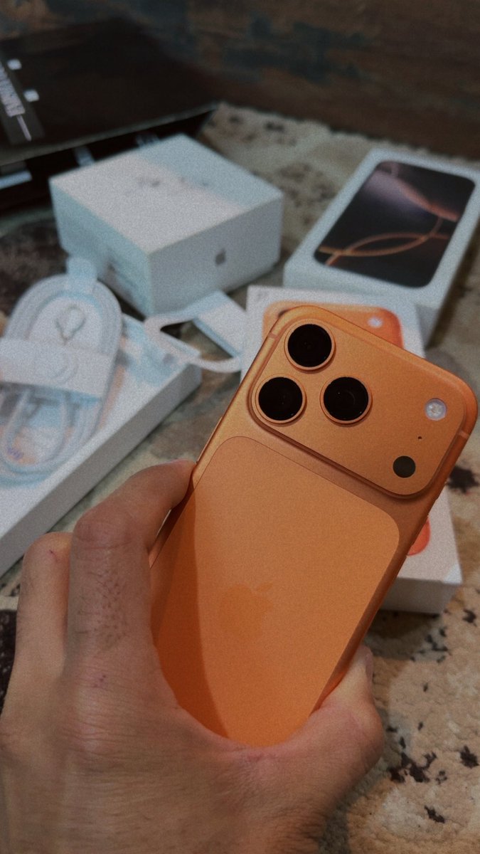 iqballratherr's tweet photo. Upgrading my tech, one pixel at a time with the iPhone 17 Pro. Snapping moments — hands on !📱✨ #iPhone17Pro #cosmicorange https://t.co/HDng7eap1r