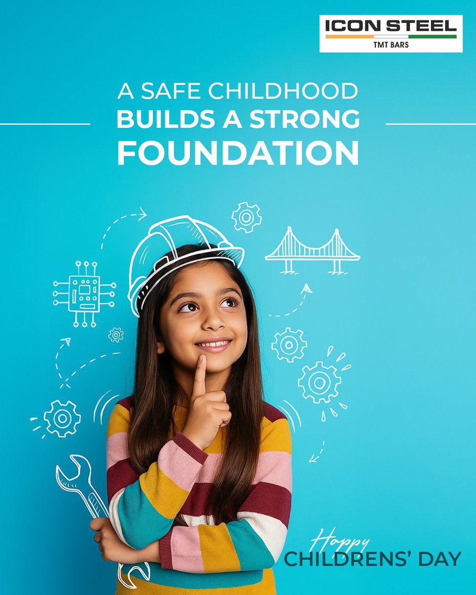 iconsteelindia's tweet image. The foundations we build today will shape their tomorrow
Happy Children’s Day to the builders of the future!

#ChildrensDay #HappyChildrensDay #IconSteel #Ductility #Strength