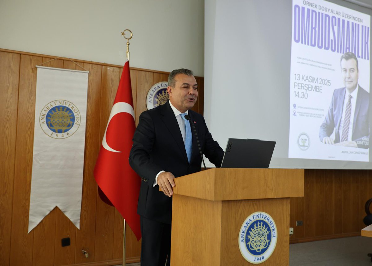 acmakas's tweet image. AÜ Hukuk Fakültesi öğrencileriyle dün güzel bir buluşma gerçekleştirdik.
Ombudsmanlık Topluluğu’nun davetiyle yaptığım sunumda “Ombudsman nedir, ne değildir?” sorusunu tarihsel, anayasal ve pratik yönleriyle ele aldık.
Soru ve katkılarla konu daha da zenginleşti.
Teşekkürler. 👏🏼