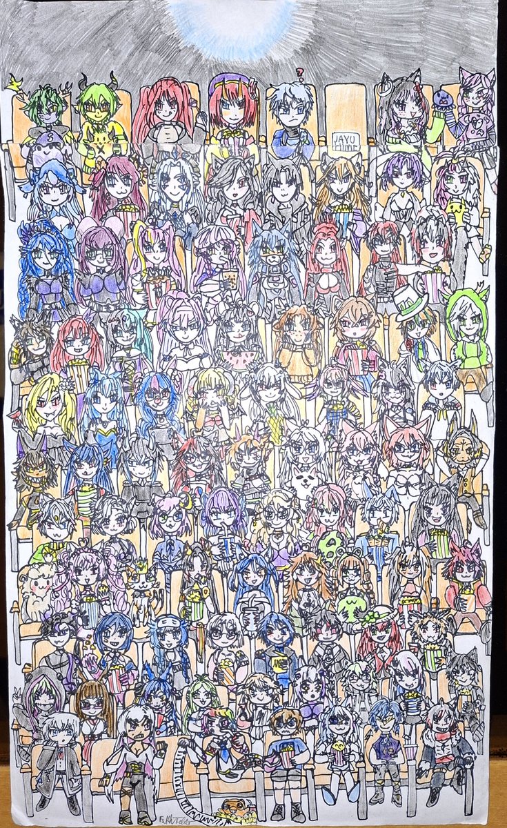 Ich weiß nicht ob das alle sehen werden ABER ich hab mir die Mühe gemacht alle 89 Nominierten + Orga der Awards zu malen wie die VTuberStarAwards 2025 als Kinopremiere anschauen

Ich hab alles unter Jayus Namen bezahlt hätte die Rechnung später zeigen sollen ups
#VTuberStarAwards