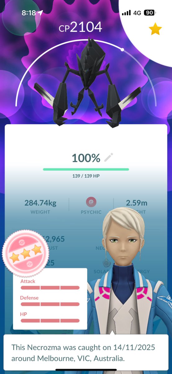 laskey41's tweet photo. @claudiaFPS_ if you still need Australia 🇦🇺 718198450448. got myself my 2nd 💯 Necrozma this morning 🙌🏼🥳 https://t.co/9zSIorBsut