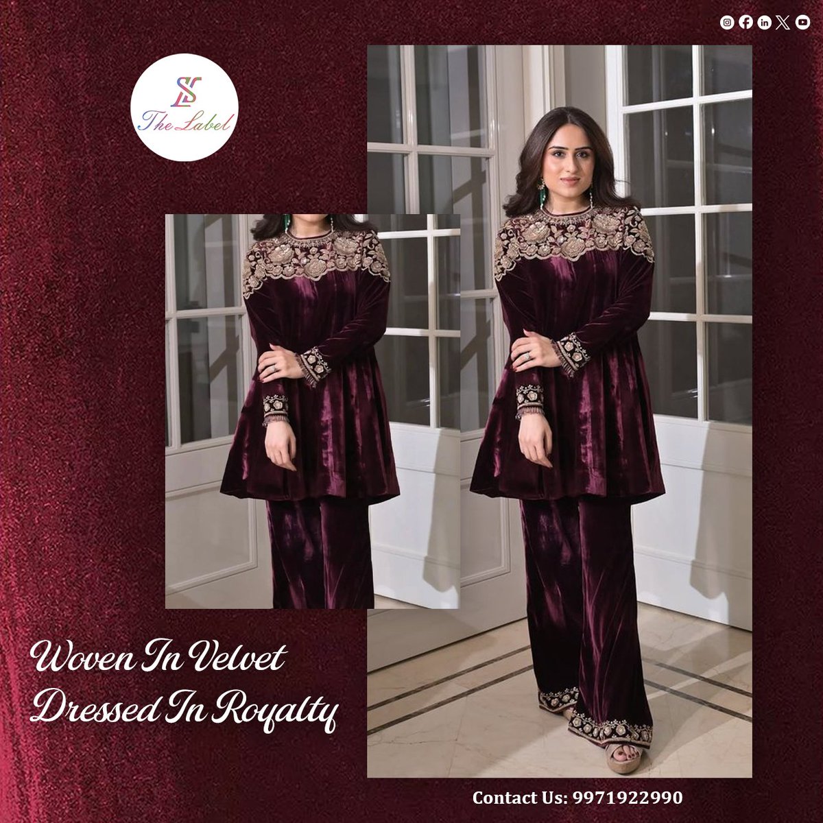 TheLabelWorld's tweet photo. Woven in velvet, crafted for royalty.
The Label — where every stitch is designed according to you.
.
📞 Contact: 9971922990
.
#thelabel #royalfashion #velvetlove #luxurywear #customstitched #madeforyou #i̇ndianfashion #designerwear #ethnicelegance #luxurylıfestyle https://t.co/zySv4y5M4e