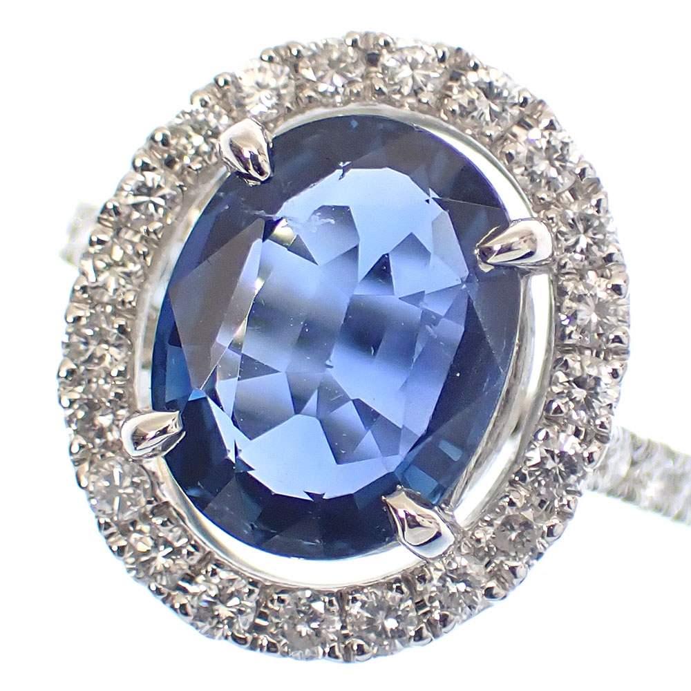 ✨販売中✨ Pt900 非加熱サファイア ダイヤモンド リング 13号