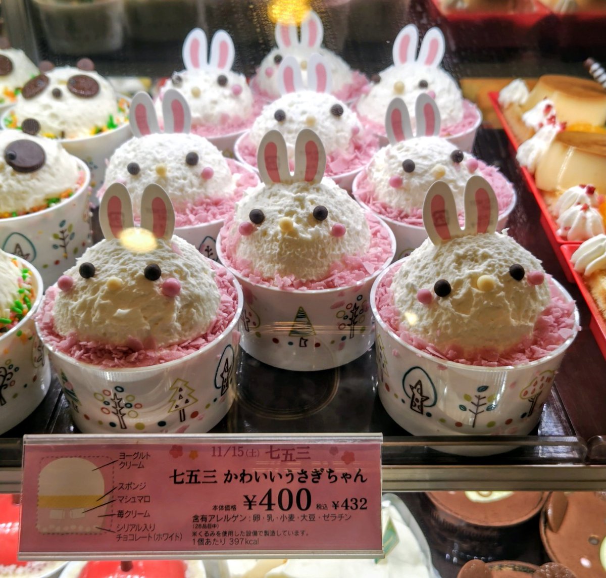 🍰🍰🍰🍰🍰🍰🍰🍰 生活館2階シャトレーゼより ・七五三 かわいいうさぎ