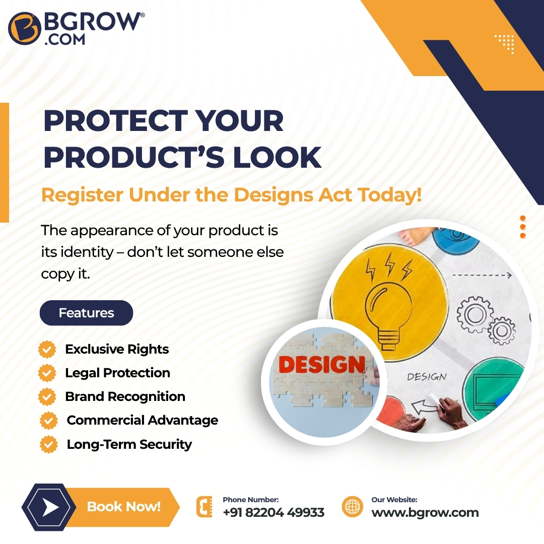 Bgrowindia's tweet image. Protect Your Product’s Unique Design!

BGROW SOLUTIONS PVT LTD
📞 +91 82204 49933
🌐 bgrow.com | ✉️ info@bgrow.com

#DesignRegistration #BgrowSolutionsPvtLtd #BrandProtection #ProductDesign #LegalProtection #DesignsAct #ProtectYourDesign #IntellectualProperty