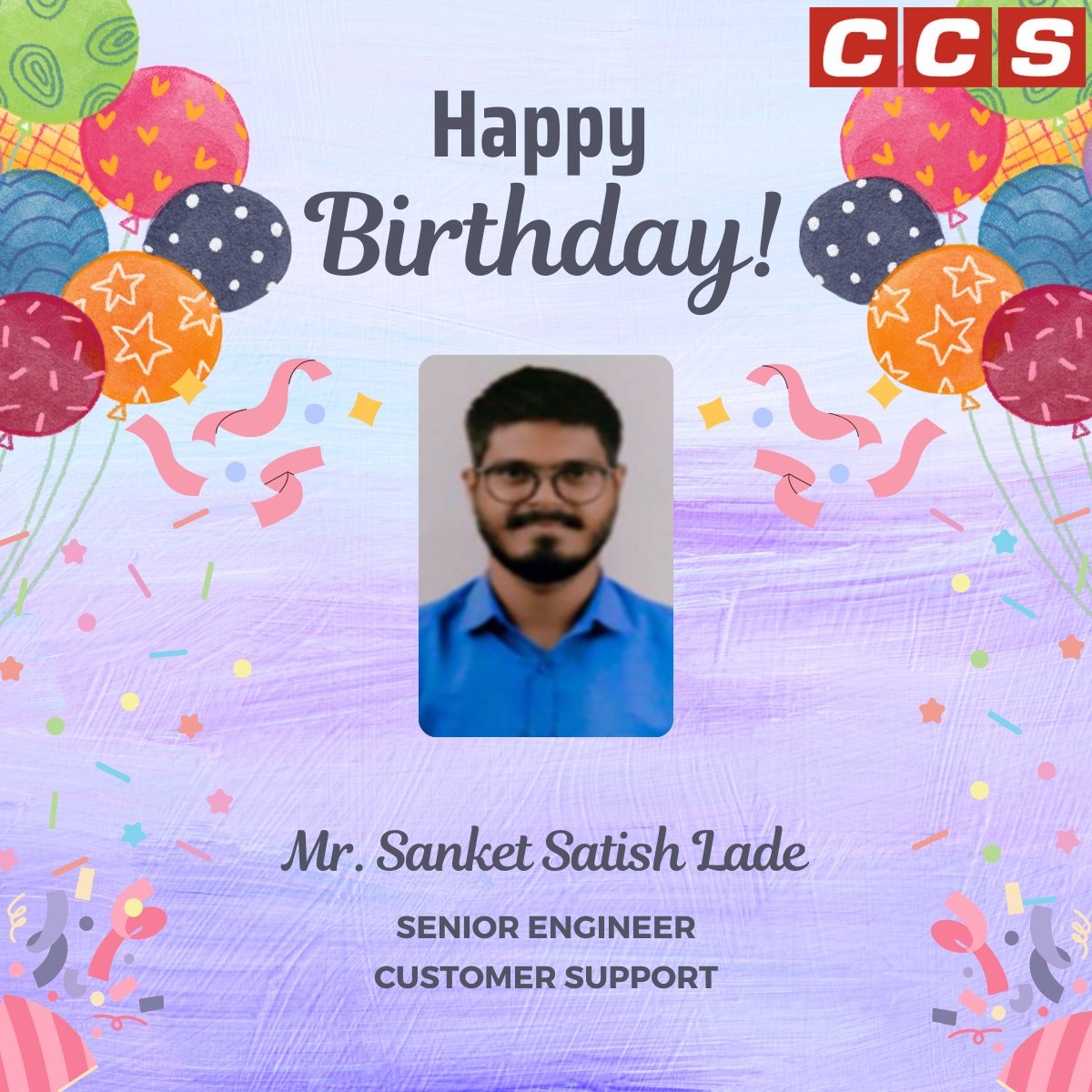 CCSComputersPL's tweet image. Happy Birthday to Sanket Satish Lade!
Wishing you a year ahead filled with joy, good health, and success.

#HappyBirthday #TeamCCS #CelebrationTime #CCSComputers