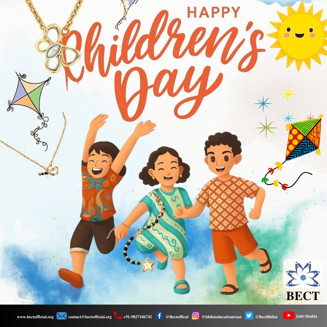 BectBhilai's tweet photo. Happy Children’s Day from Team BECT! 🌈✨

Celebrating the innocence, joy, and bright dreams of every child. May you always shine, learn, and grow with happiness and confidence.

#HappyChildrensDay #BrightFutures #TeamBECT https://t.co/lN15M4u8Wr