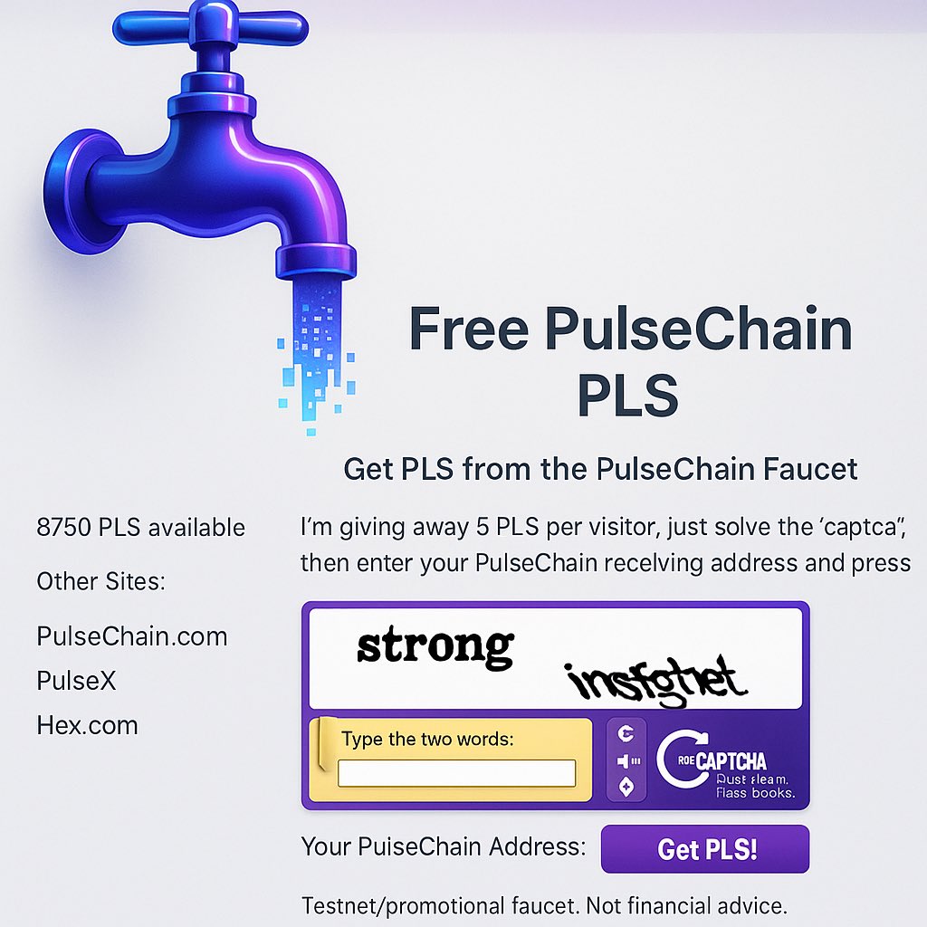 <a href="/RichardHeartWin/">Richard Heart</a> Hear me out, this may sound crazy. But what if 10 years from now, people are tearing their hairs out for selling their PLS dirts cheap that they got for free from a faucet. 😎