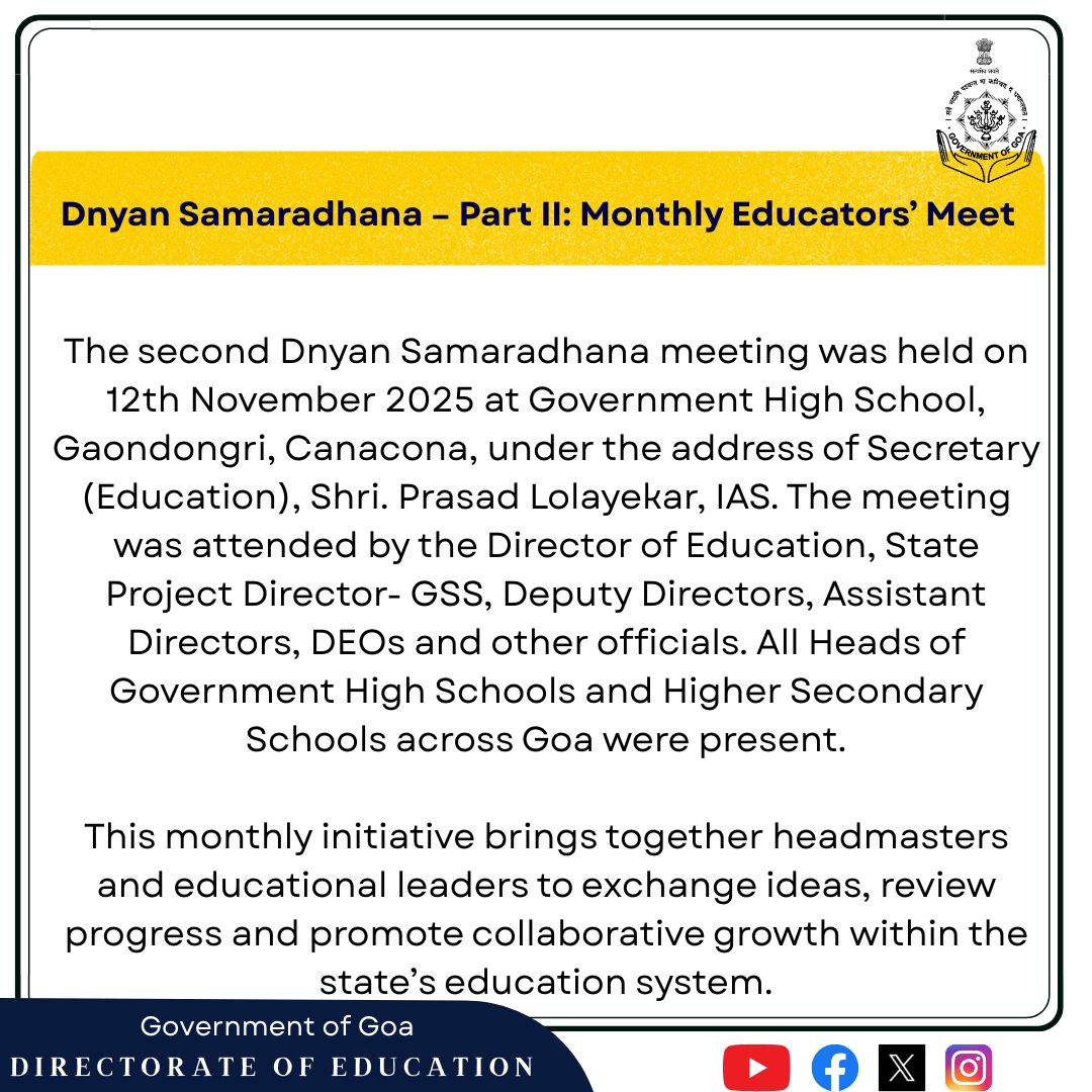 Directorate of Education, Goa tweet media