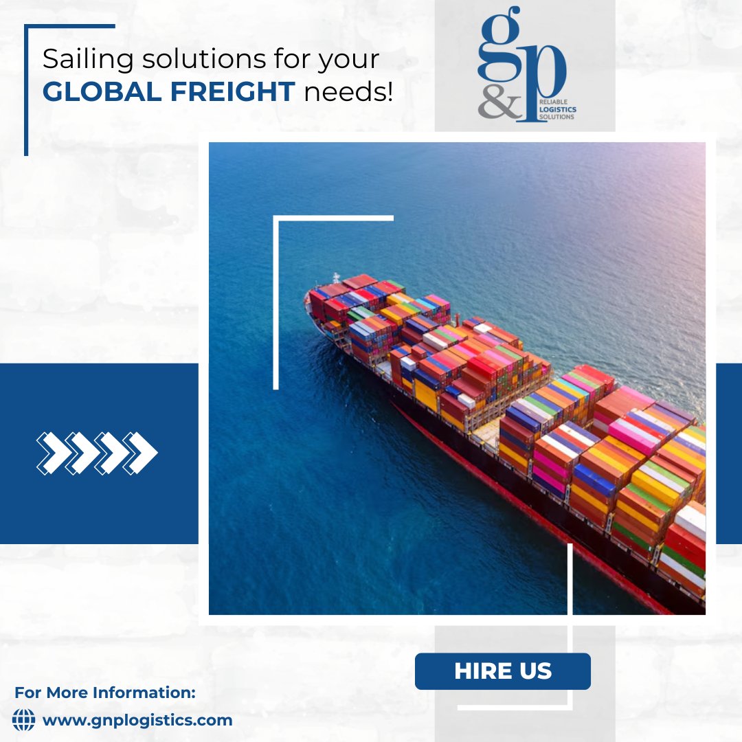 gnplogistics's tweet photo. Sailing solutions for your global freight needs with reliability you can trust. Choose G&amp;P Logistics today and let your cargo cross oceans with ease! To know more browse🌐https://t.co/MtM5gyRb13
#SeaFreight #ContainerShipping #FreightBySea #MaritimeLogistics #FreightContainers https://t.co/bosldsywY1