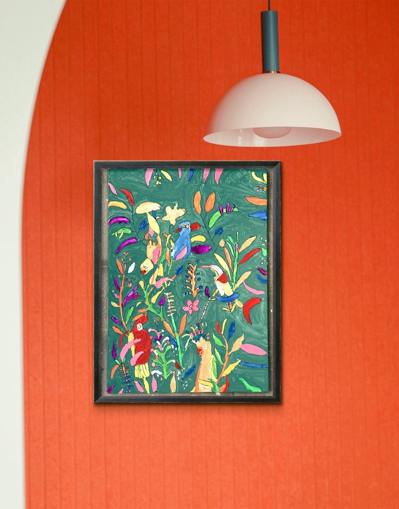 Title:  5 birds. : 5羽の鳥 : นก 5 ตัว
Technique : Acrylic on canvas.
Size : 50x70 cm.

I'm vivid colour expressions artists.