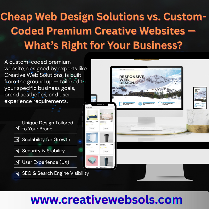 creativewebmall's tweet image. Cheap Web Design vs. Custom-Coded Premium Websites – What’s Right for Your Business?

Check out the full article here creativewebsols.com/cheap-web-desi…

#CreativeWebSolutions #SEO #WebDesign #WordpressWebsiteDevelopment #CustomWebsite #DigitalStrategy #BrandIdentity #WebsitePerformance