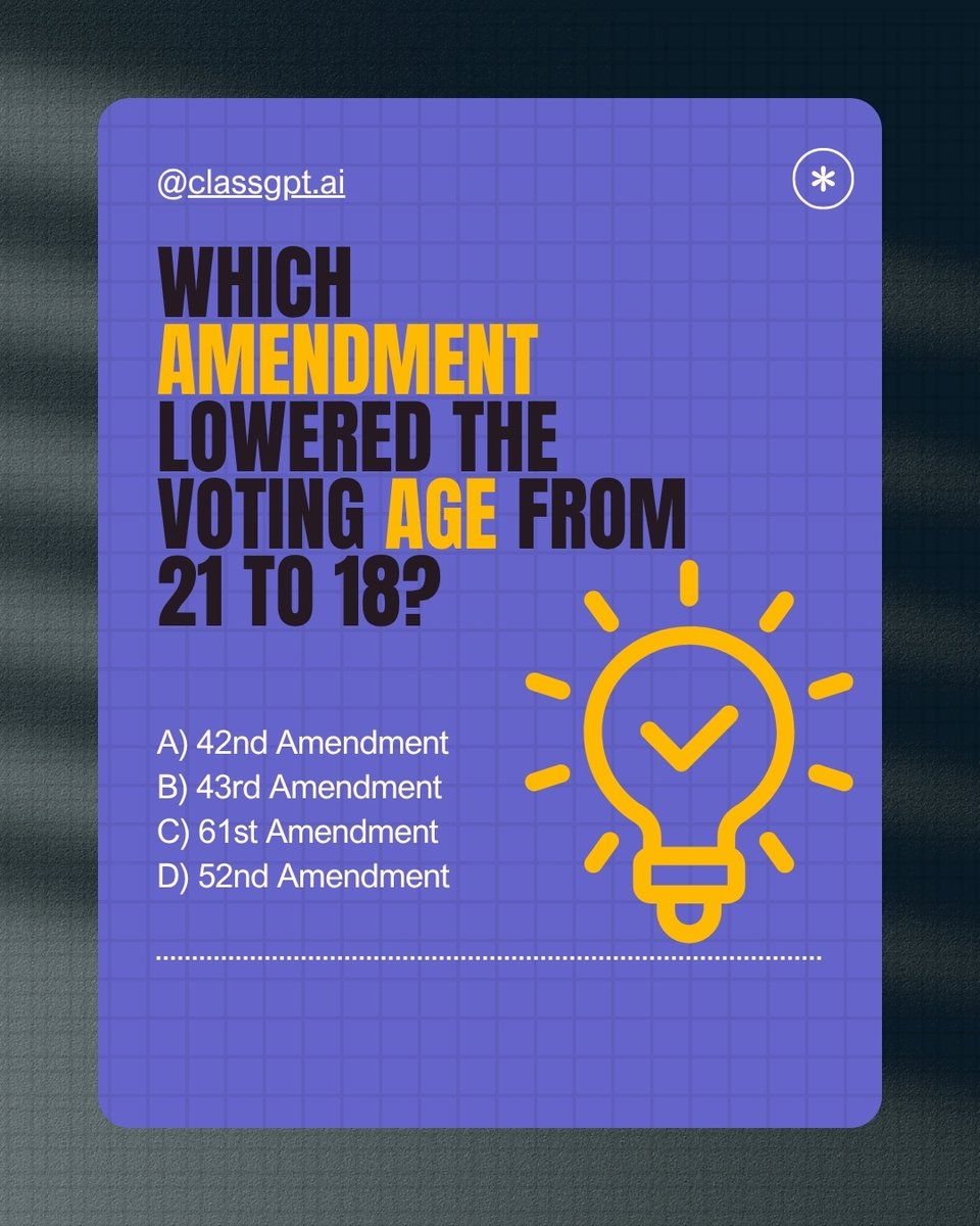 classgpt_ai's tweet image. QUIZ TIME!

Comment your answers below.

#GKQuiz #GeneralKnowledge #StudentsLife #ElectionSeasonIndia #IndianHistory #ClassGPT #SmartLearning #AIforstudents #ElectionUpdates
#BiharElection2025 #StudyMotivation #EdTech
