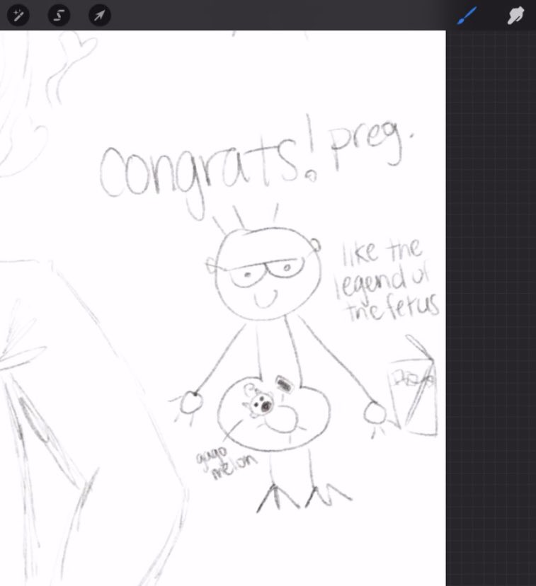 Friend drew me pregnant