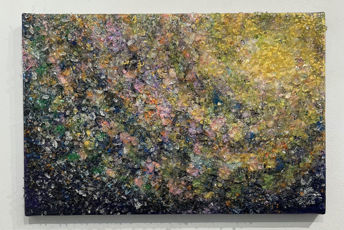 USED 水晶画！ サトチヒロ【Positive 2】個展展示作品 P6 (410 x 273mm )/ アクリル