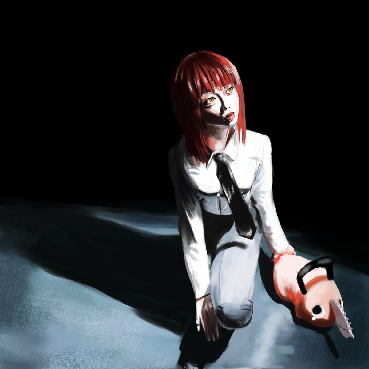 MidKidArts's tweet image. Makima. I want to get better at painting.