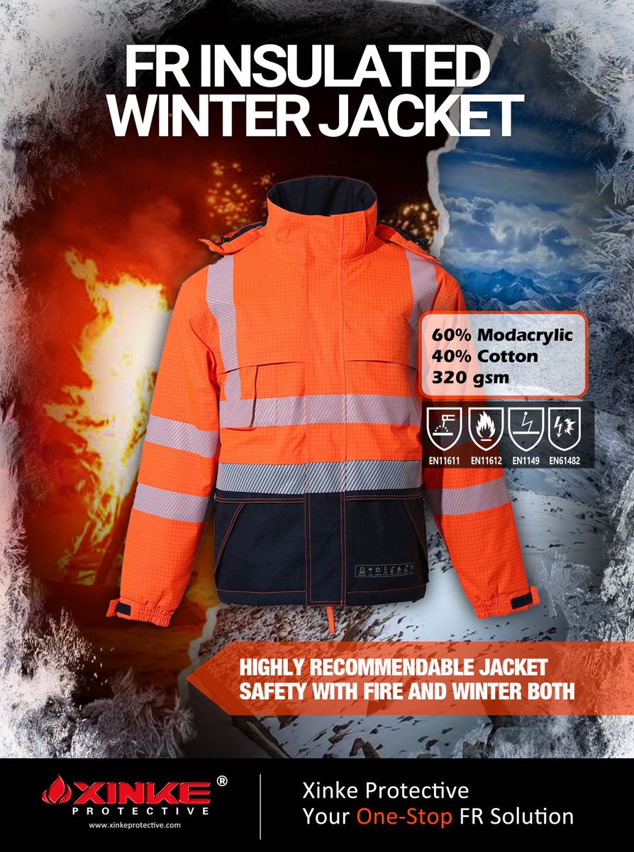 XinxiangXinke's tweet image. 🔥🧊 FR Insulated Winter Jacket — Built for Fire. Built for Winter.

When the job doesn’t stop for extreme weather or high-risk environments, your protective gear shouldn’t either.
👉 At Xinke Protective, we deliver Your One-Stop FR Solution — from fabric to finished garments.