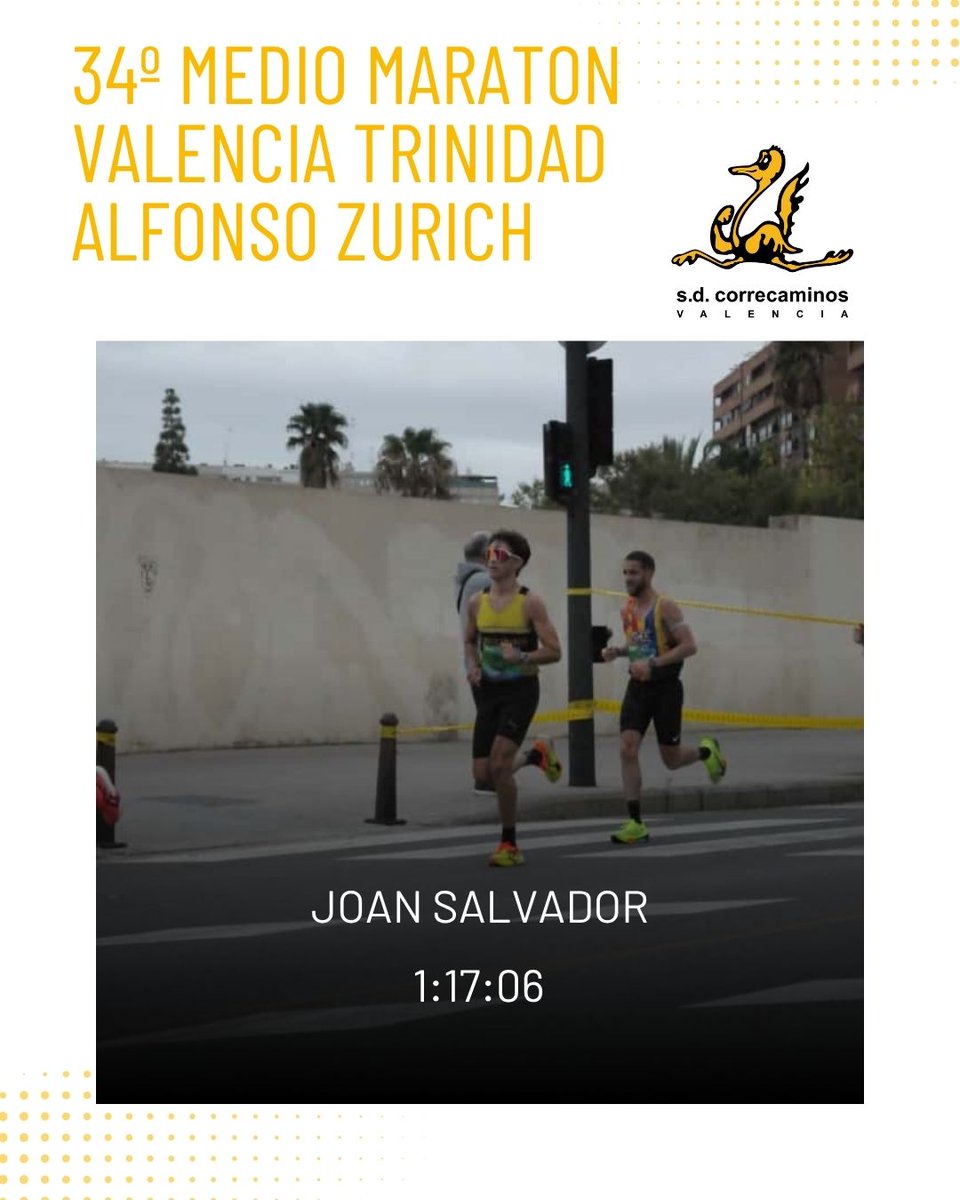 Compartimos más resultados de los correcas que participaron en el Medio Maratón Valencia Trinidad Alfonso Zurich. 😃😃

🏃Marcos Castelló  1:18:11
🏃Joan Salvador  1:17:06
