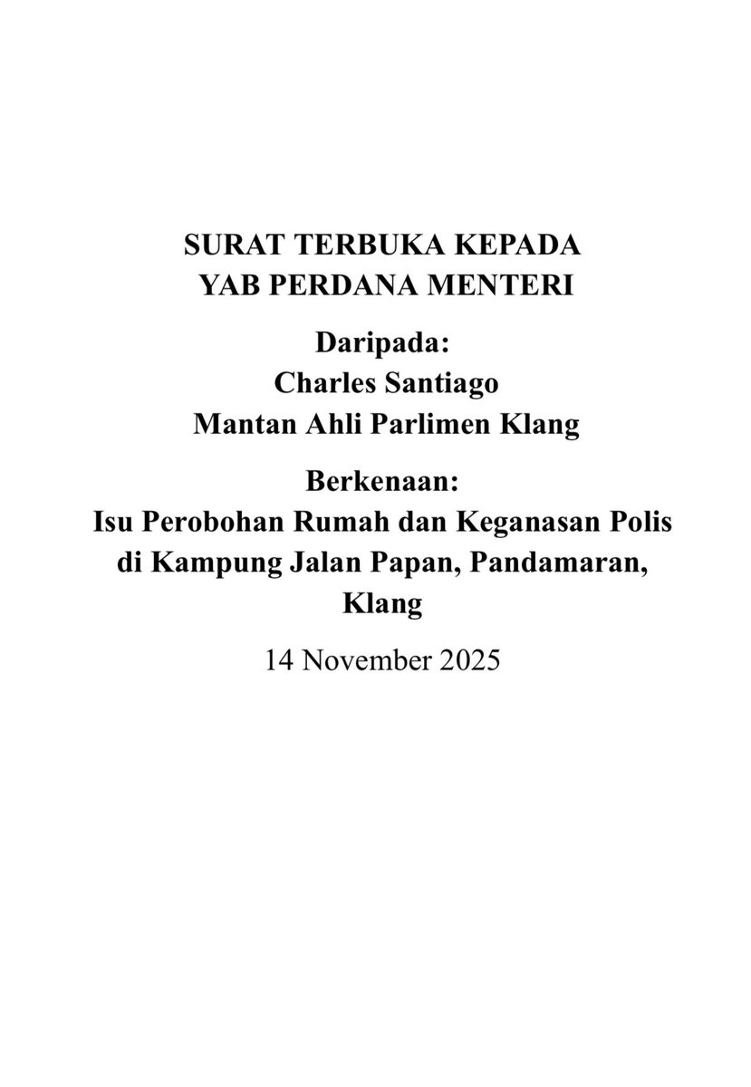 mpklang's tweet photo. I have sent an open letter to YAB Dato’ Seri @anwaribrahim regarding the ongoing evictions and unnecessary brutality happening in Kampung Jalan Papan, Pandamaran, Klang.

Please repost &amp; amplify this. The residents need Malaysia’s attention NOW. https://t.co/DvIeajTiLb