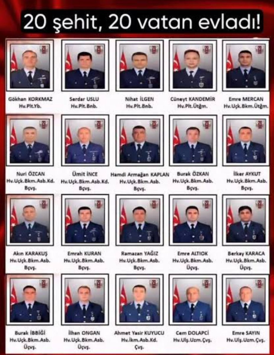 Şehitlerimize Allah’tan rahmet diliyorum, ülkemizin başı sağolsun…