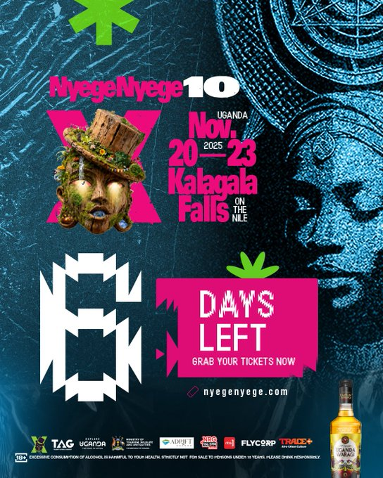 Kera_legendary's tweet photo. The countdown is on, next week we attack Kalagala Falls for a 10 year Nyege Celebration, tickets are still available at https://t.co/r8haLTsjnT.
#NyegeNyege2025  #Tagevents https://t.co/X865HGcXWS