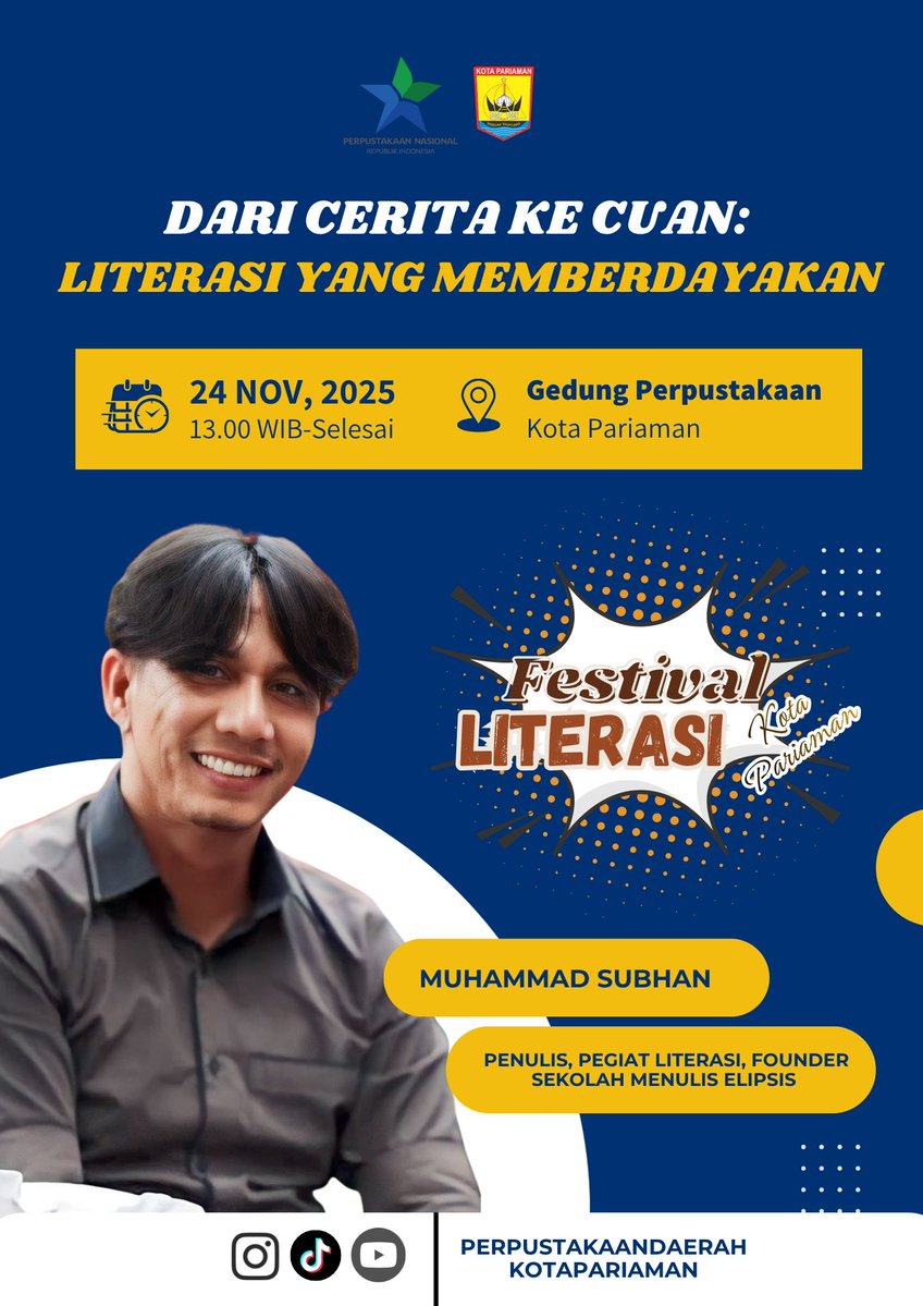 Perpustakaan Daerah Kota Pariaman, Senin, 24 November 2025.