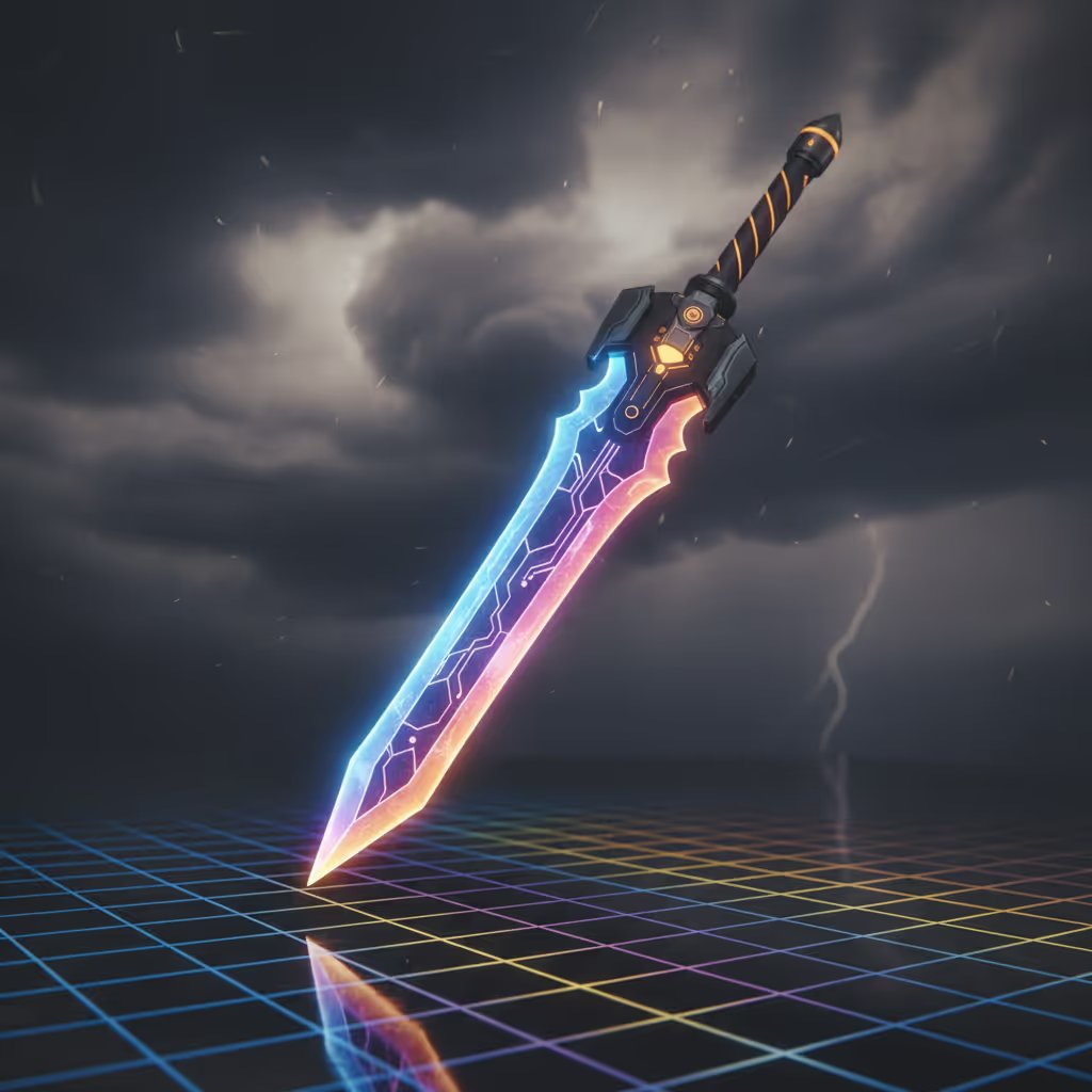 glyphactivity's tweet image. Glow Sword of the Storm minted by ralx_z opensea.io/assets/ethereu… #glyphbots