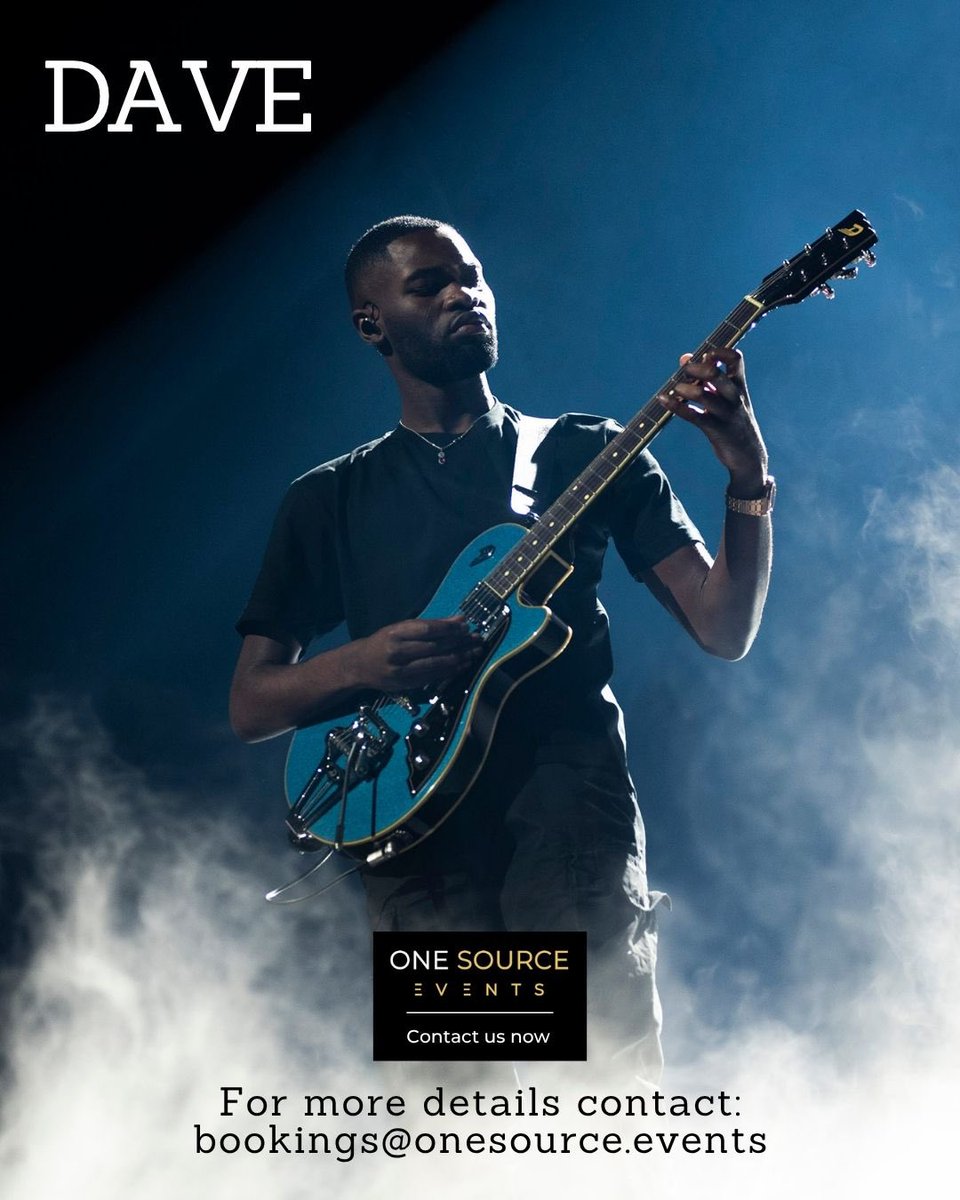 OneSourceE1's tweet image. 🔥 See DAVE live at The O2 Arena in 2026. 

Don’t miss your chance to experience one of the UK’s biggest artists on the most iconic stage.
📩 For ticket info and bookings, contact: bookings@onesource.events

#Dave2026 #TheO2Arena #LondonEvents #UKMusicScene #LiveConcert