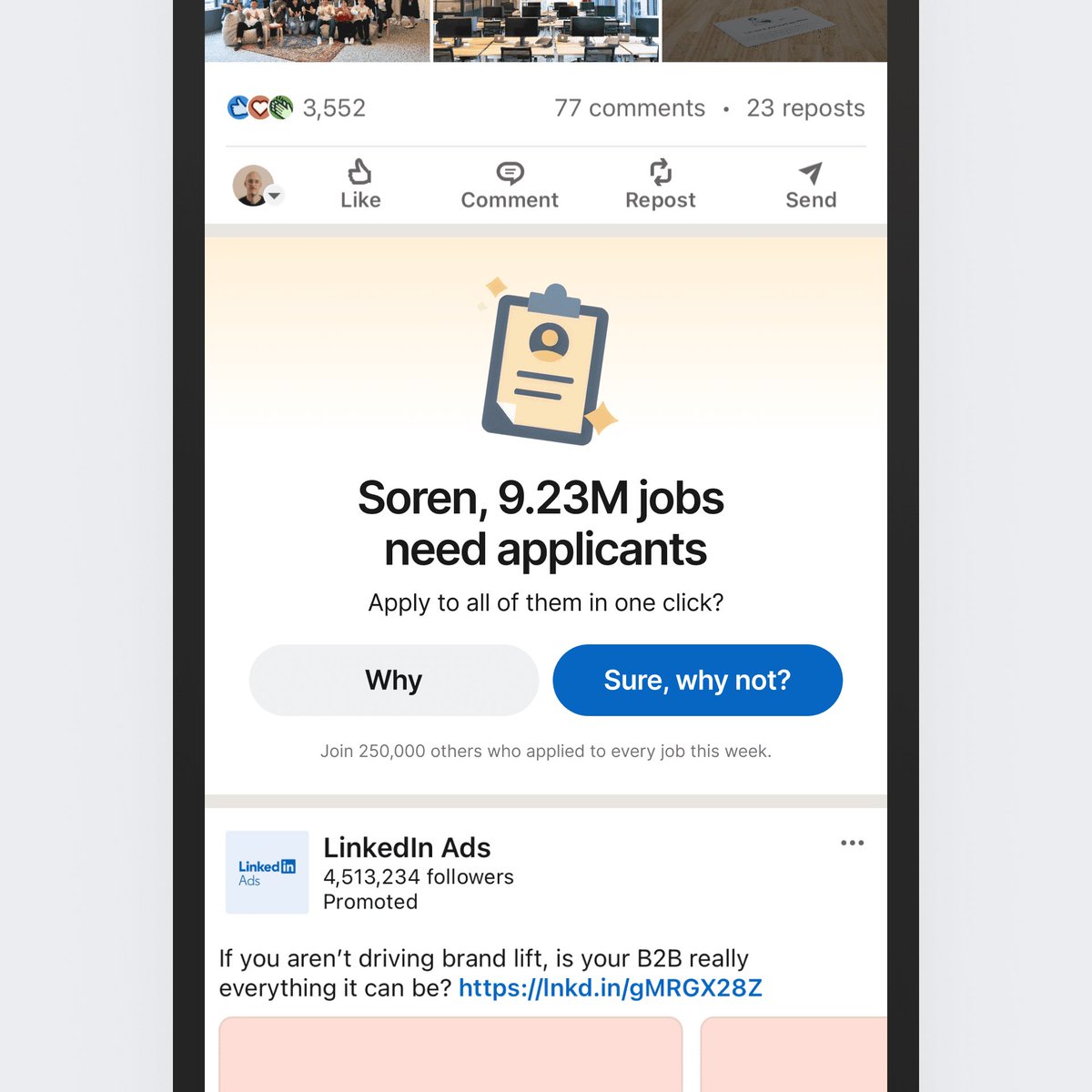 LinkedIn one click apply to all the jobs