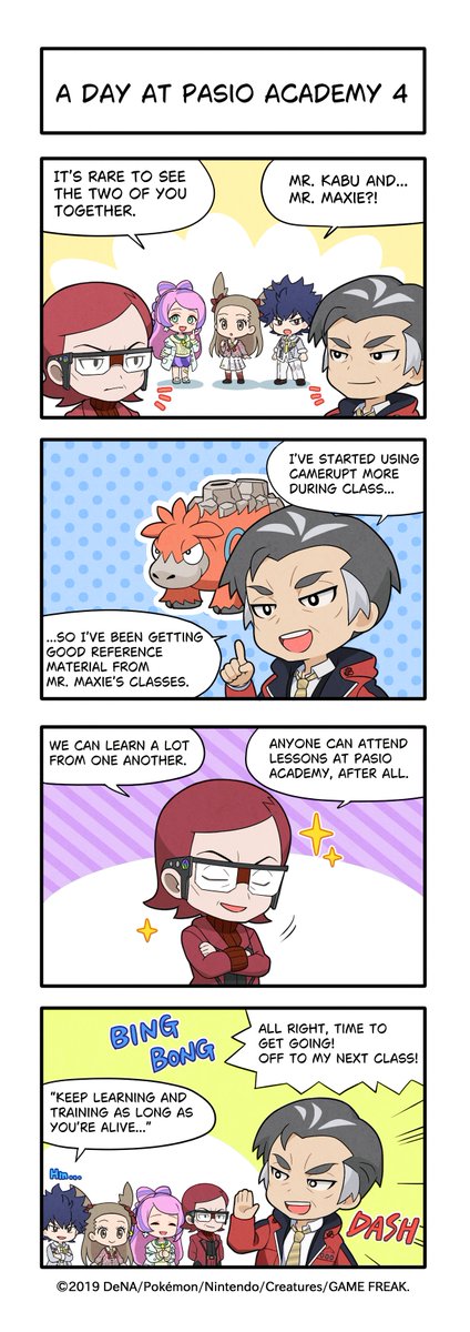 PokemonMasters's tweet photo. 🏫 A Day at Pasio Academy Part 4 🏫

To celebrate Academy Event: Learning and Relaxing, we’re bringing you four straight days of manga! ✨

Plus, a screenshot sweepstakes is live! Check the quoted post for details. 👀

#PokemonMasters https://t.co/LIK6fjlU7O